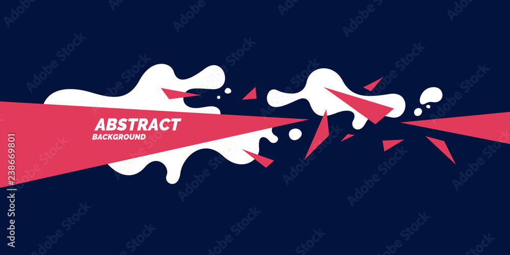 Poster trendy abstract background. composition of amorphous forms and triangles.