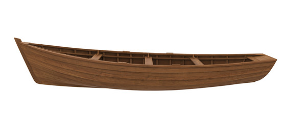 Fototapeta premium Wooden Boat Isolated