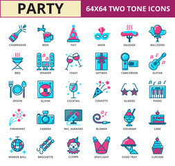 Celebration & party Two Tone icon set
