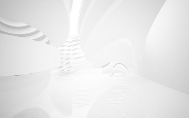 Naklejka premium Abstract white interior of the future. 3D illustration and rendering