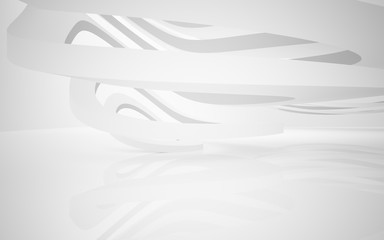Abstract white interior of the future. 3D illustration and rendering