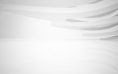 Abstract white interior of the future. 3D illustration and rendering