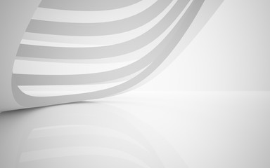 Abstract white interior of the future. 3D illustration and rendering