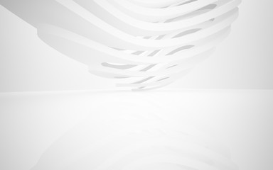 Naklejka premium Abstract white interior of the future. 3D illustration and rendering