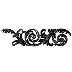 Black vintage baroque ornament, corner. Retro pattern antique style acanthus.