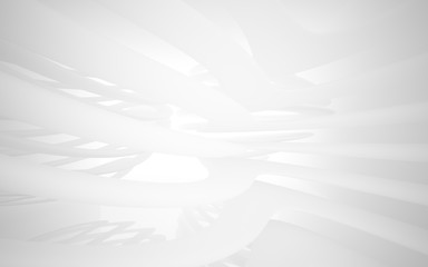 White smooth abstract architectural background. 3D illustration and rendering