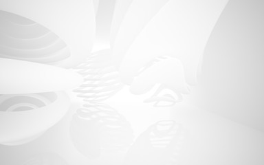 White smooth abstract architectural background. 3D illustration and rendering