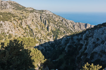 Imbros gorge from a high viewpoint, island of Crete, Greece