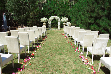 wedding ceremony decoration, beautiful fresh wedding arch