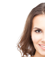 Fototapeta premium Portrait of beautiful woman, on white