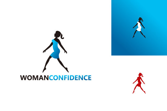 Woman Confidence Logo Template Design Vector, Emblem, Design Concept, Creative Symbol, Icon