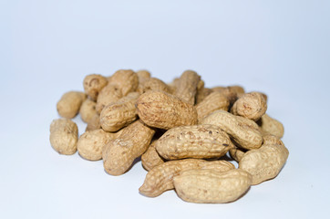 peanut, food,shucks, white background