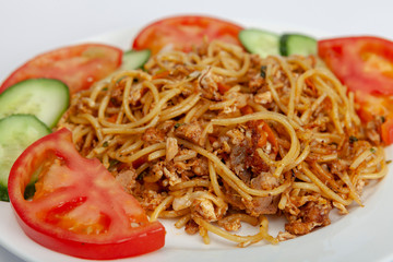 Chicken garlic and chilli noodles