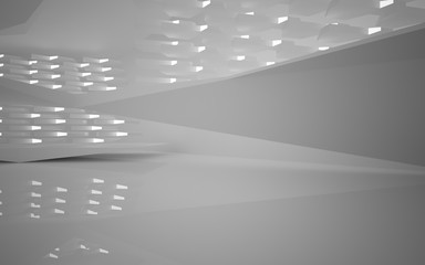 Naklejka premium Abstract white interior of the future. 3D illustration and rendering