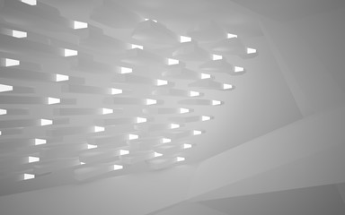 Abstract white interior of the future. 3D illustration and rendering