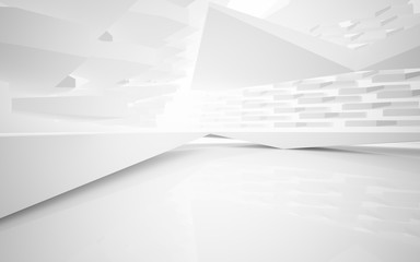 Abstract white interior of the future. 3D illustration and rendering