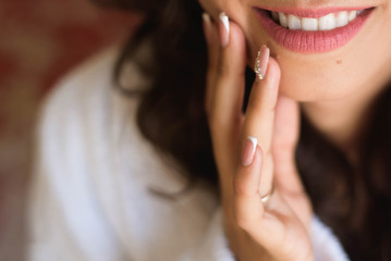 Obraz premium Beautiful bride wedding details as a background