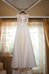 Bride wedding details - wedding white dress
