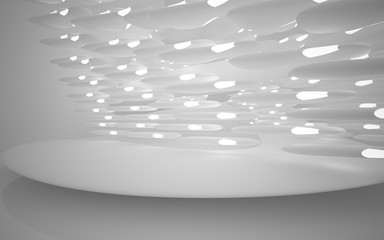 White smooth abstract architectural background. 3D illustration and rendering