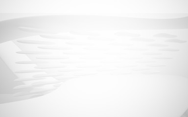 White smooth abstract architectural background. 3D illustration and rendering