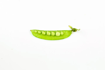 Heal of snow peas or mange-tout, isolated on white background