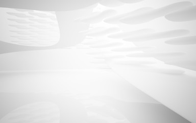 White smooth abstract architectural background. 3D illustration and rendering