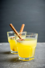 Fototapeta premium Old fashioned citrus beverage with spices. Selective focus. Shallow depth of field.