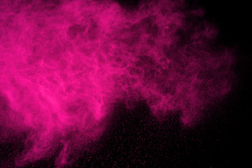 abstract powder splatted background,Freeze motion of color powder exploding,throwing color powder...