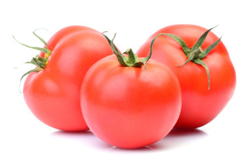 Tomatoes on a white background