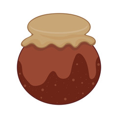 Clay pot isolated illustration on white background
