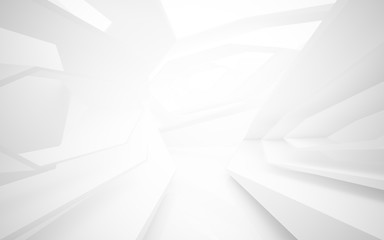 Abstract white interior of the future. 3D illustration and rendering