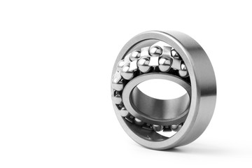 Metal ball bearing isolated on white background