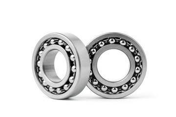 Two metal bearing isolated on white background