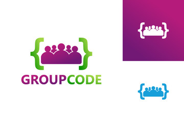 Group Code Logo Template Design Vector, Emblem, Design Concept, Creative Symbol, Icon
