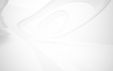 White smooth abstract architectural background. 3D illustration and rendering