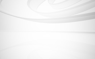 White smooth abstract architectural background. 3D illustration and rendering