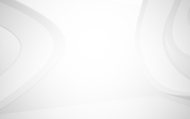 White smooth abstract architectural background. 3D illustration and rendering