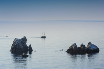 Yacht sailing on the Black Sea