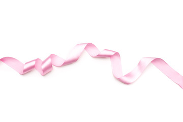 Obraz na płótnie Canvas pink satin ribbon isolated on white backgroun