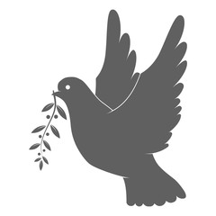 Dove Silhouette. Symbol of Peace, Love, Tolerance and Trust. Vector Illustration.