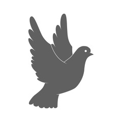 Dove Silhouette. Symbol of Peace, Love, Tolerance and Trust. Vector Illustration.