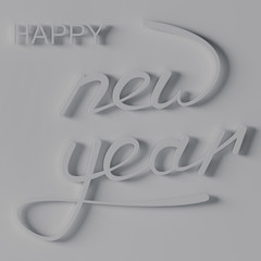 Happy New Year or Christmas background. 3D rendering.