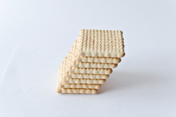 A stack of biscuit, white background