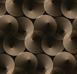 translucent lace of spheres in copper shades on black