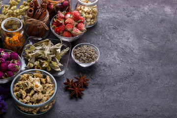 Herbs and dry flowers