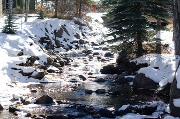 river in snow