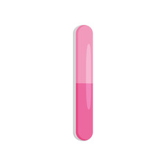 Bright pink nail buffer. Manicure tool. Instrument for polishing fingernails. Beauty theme. Flat vector icon