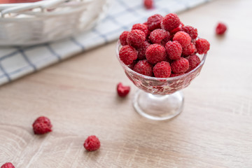 fresh raspberries in a bowl