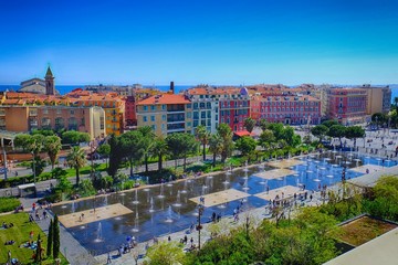 View to the Promenade du Paillon, City of Nice, France
