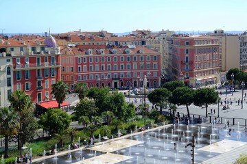 Obraz premium View to the Promenade du Paillon and Massena Square, City of Nice, France